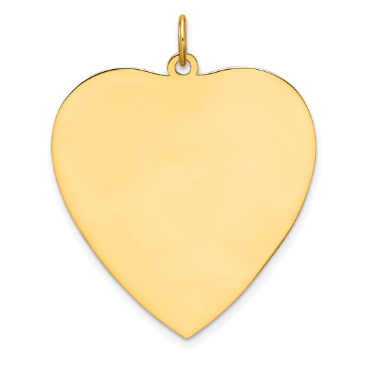 Sterling Silver GP Engraveable Heart Polished Disc Charm
