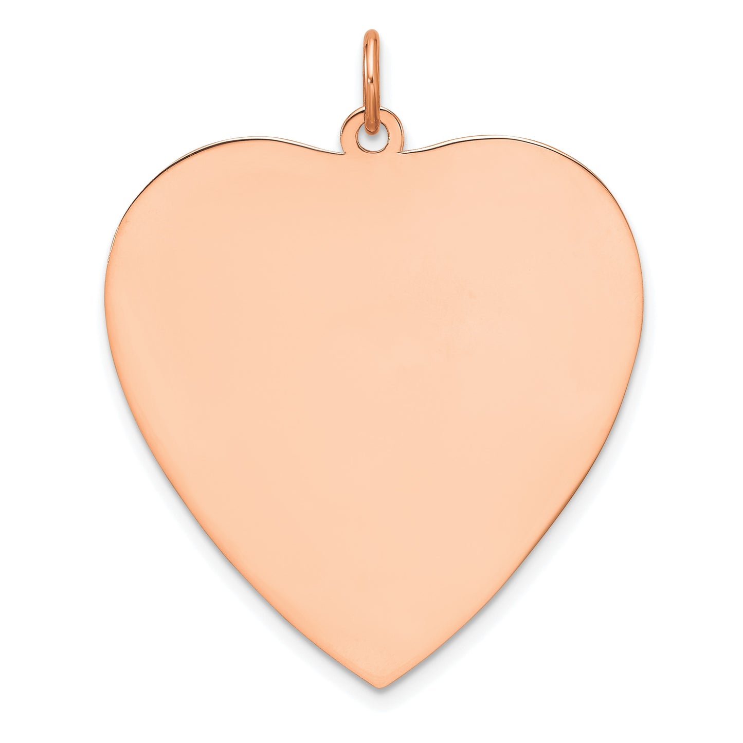 Sterling Silver RG Plated Engraveable Heart Polished Front/Satin Back Disc
