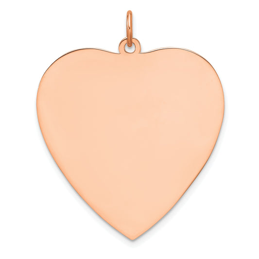 Sterling Silver RG Plated Engraveable Heart Polished Front/Satin Back Disc