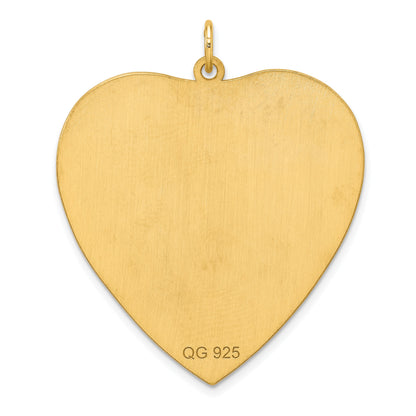 Sterling Silver GP Engraveable Heart Polished Disc Charm