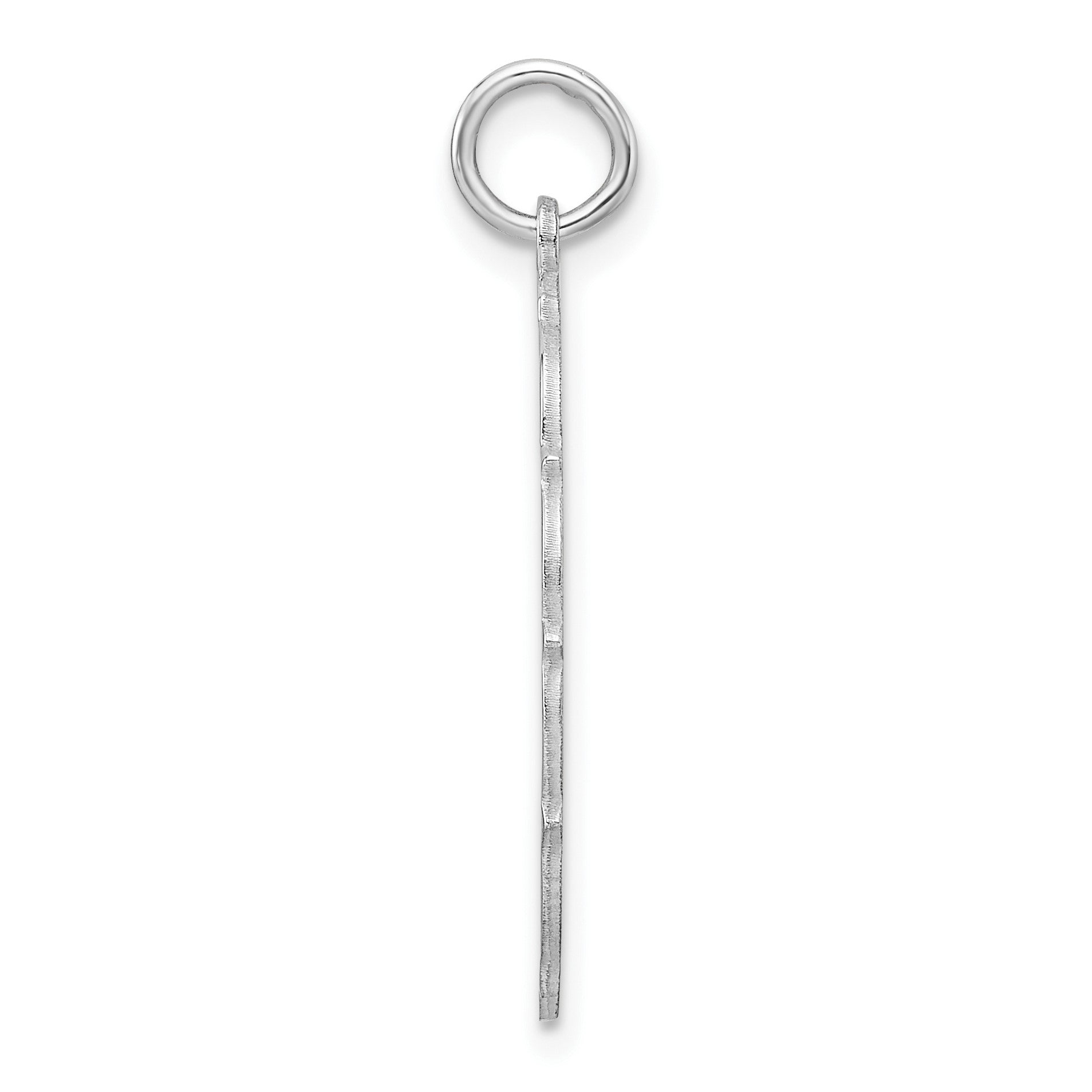 Sterling Silver Rh-plt Engraveable Polished Front/Satin Back Disc Charm