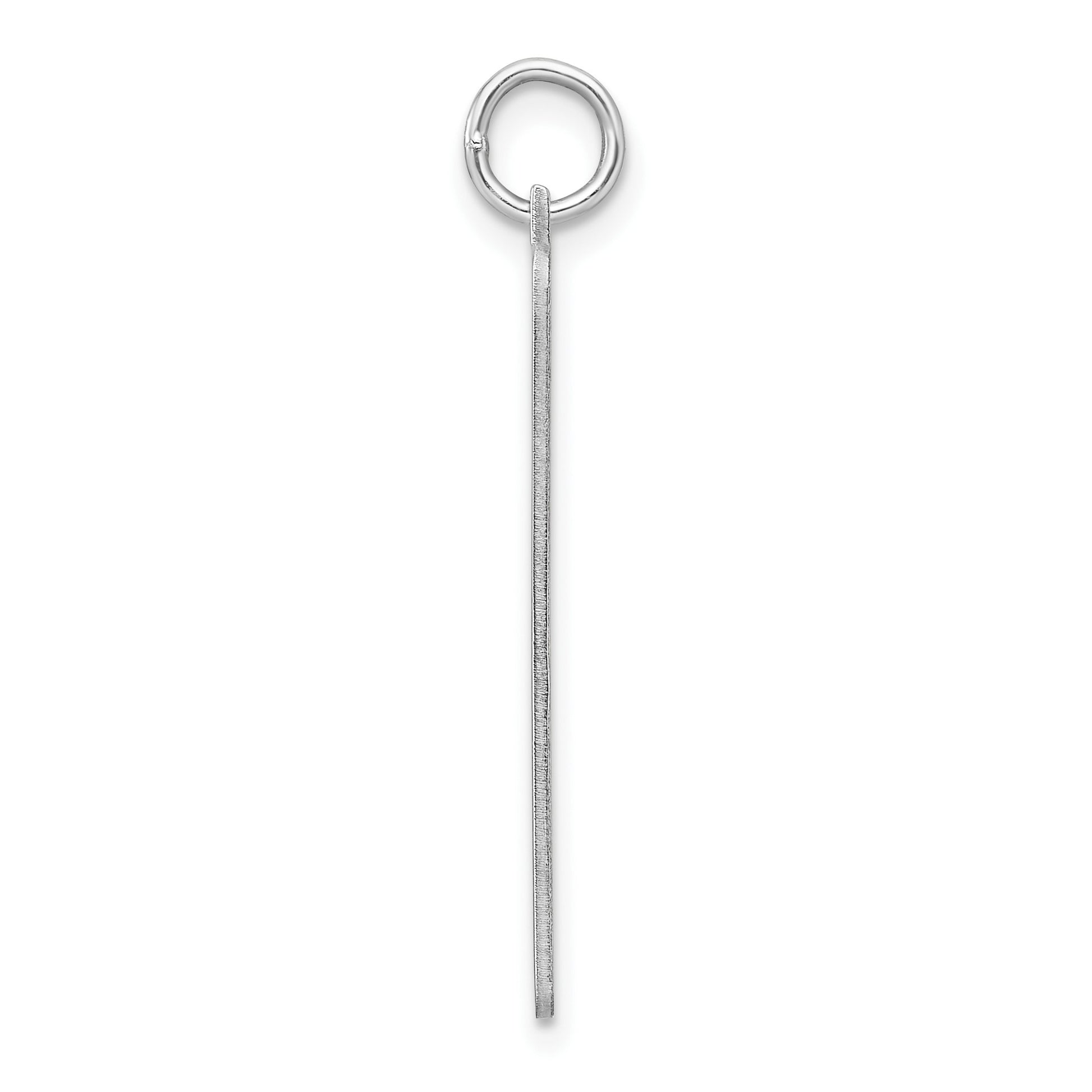 Sterling Silver Rhod-plate Eng. Rect. Polish Front/Satin Back Disc Charm