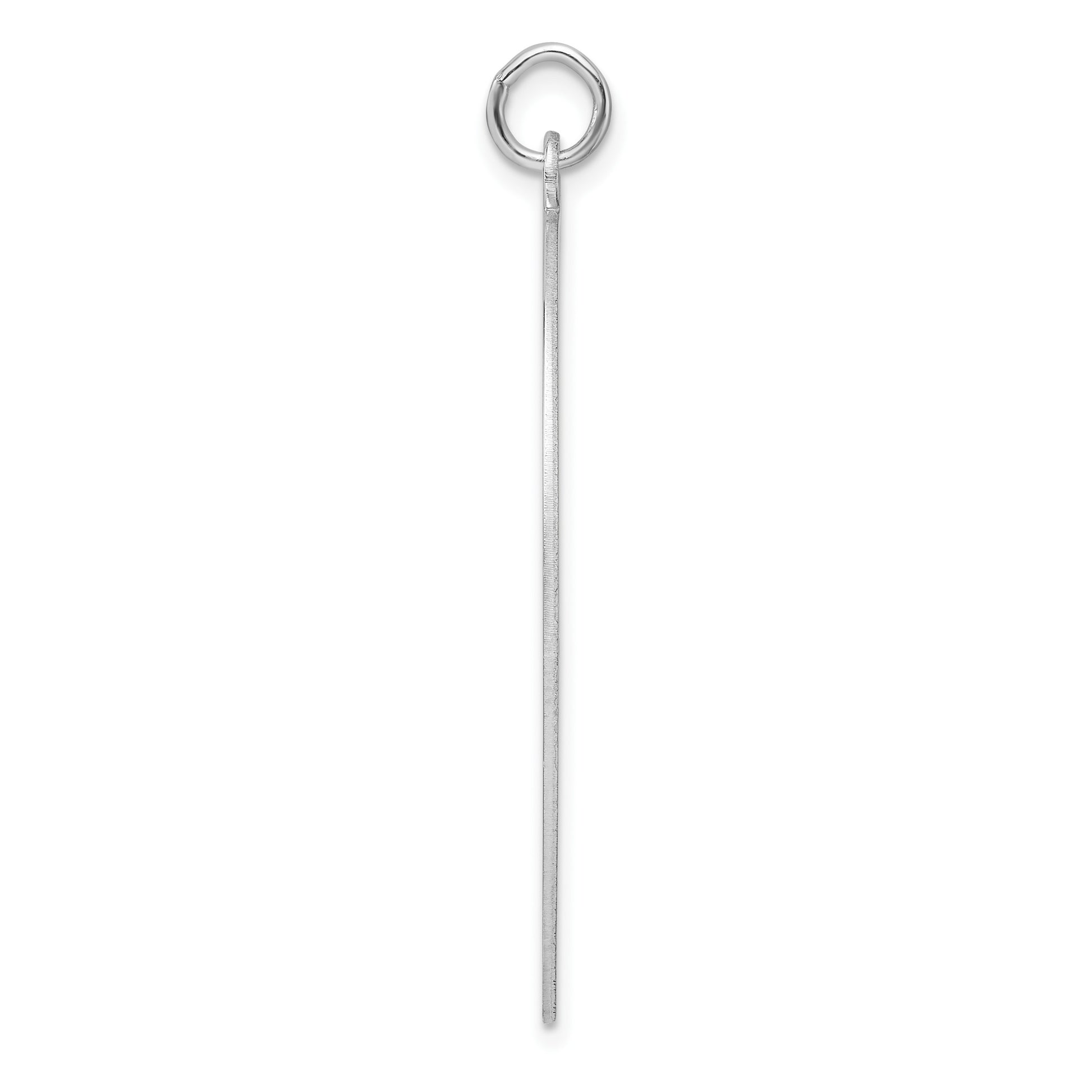 Sterling Silver Rhod-plate Eng. Oval Polish Front/Satin Back Disc Charm