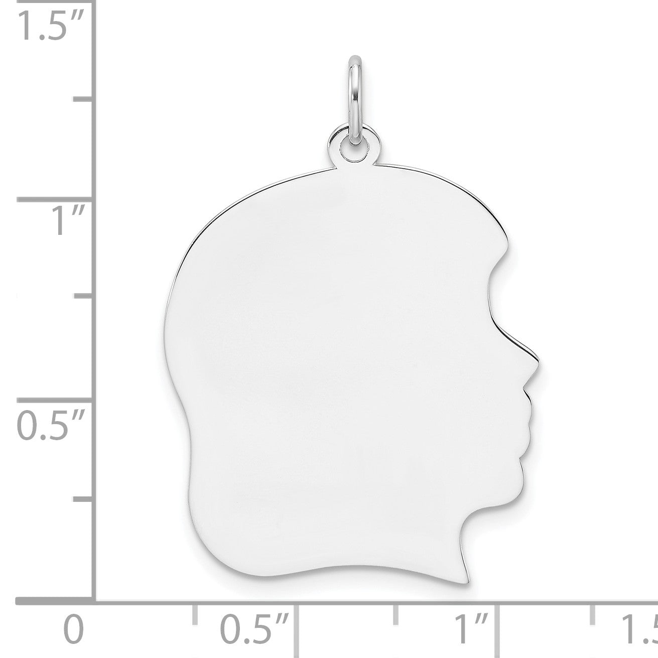 Sterling Silver Rh-plt Engravable Girl Disc Charm Polish on Front/Back