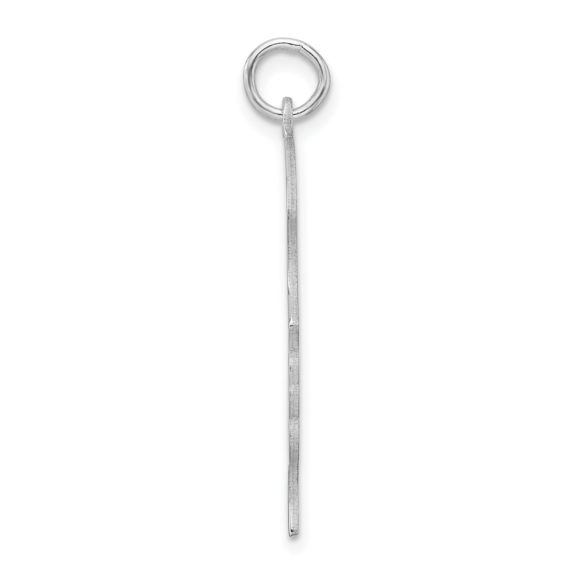 SSilver Rh-plt Engravable Girl Polished Front/Satin Back Disc Charm