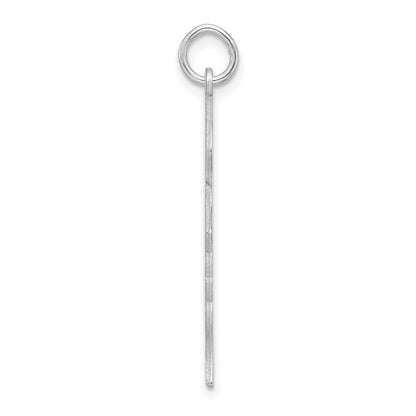 Sterling Silver Rhod-plate Eng. Girl Polished Front/Satin Back Disc Charm