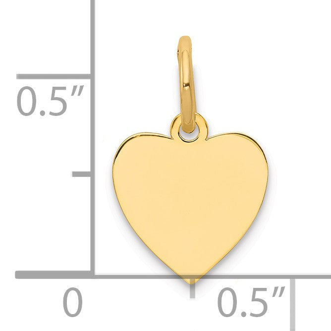 Sterling Silver GP Engraveable Heart Polished Disc Charm