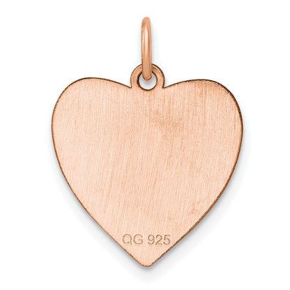 Sterling Silver RG Plated Engraveable Heart Polished Front/Satin Back Disc
