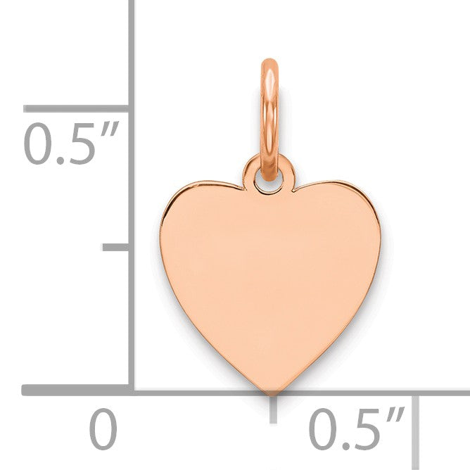 Sterling Silver RG Plated Eng. Heart Polish Front/Satin Back Disc Charm