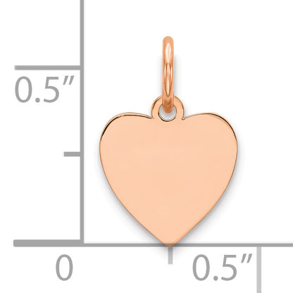 Sterling Silver RG Plated Eng. Heart Polish Front/Satin Back Disc Charm