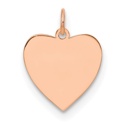 Sterling Silver RG Plated Eng. Heart Polish Front/Satin Back Disc Charm