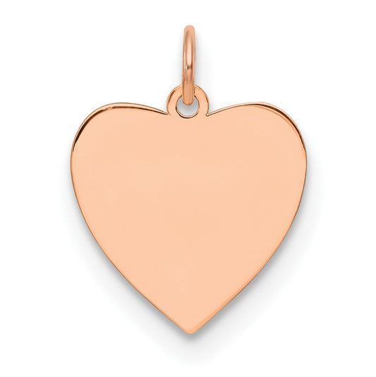 Sterling Silver RG Plated Engraveable Heart Polished Front/Satin Back Disc