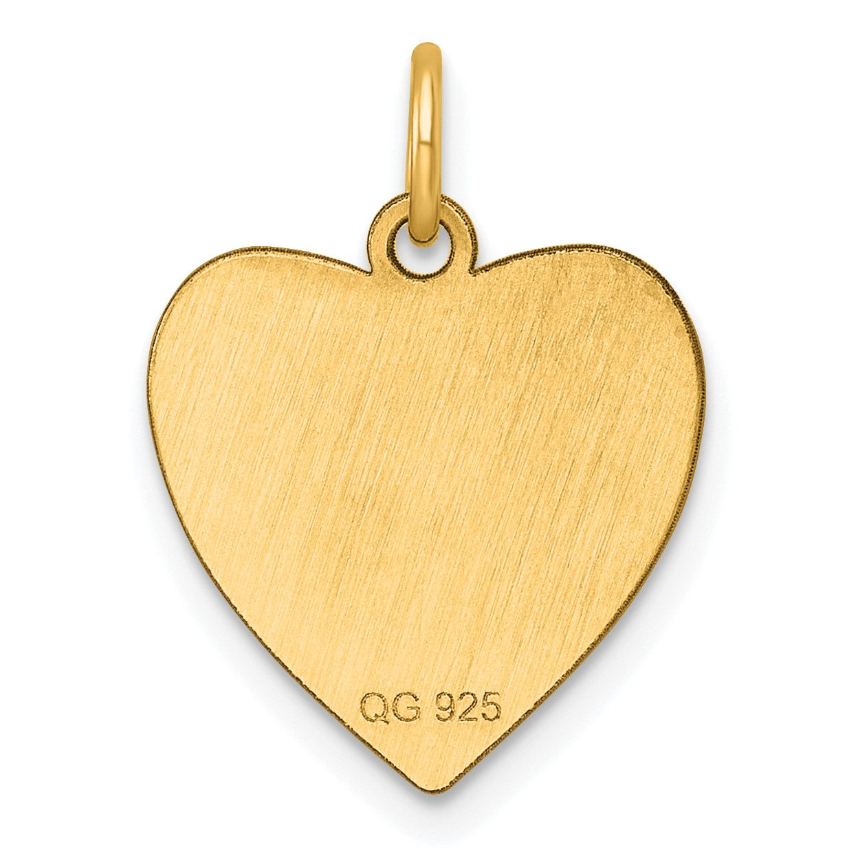 Sterling Silver GP Engraveable Heart Polished Disc Charm