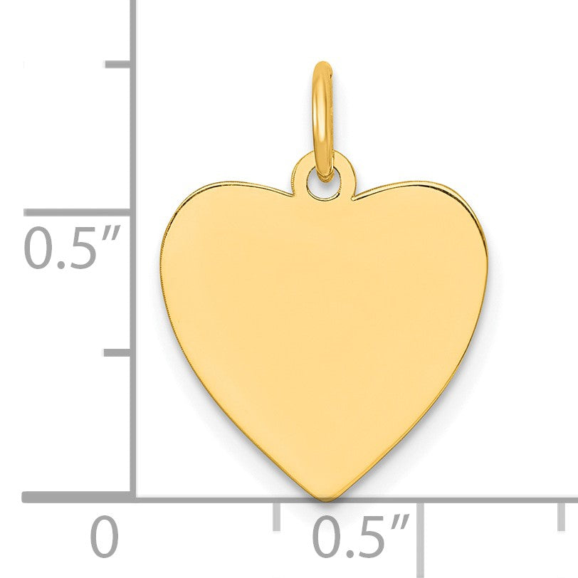 Sterling Silver GP Engraveable Heart Polished Disc Charm
