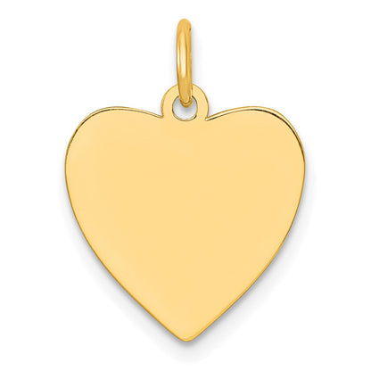 Sterling Silver GP Engraveable Heart Polished Disc Charm