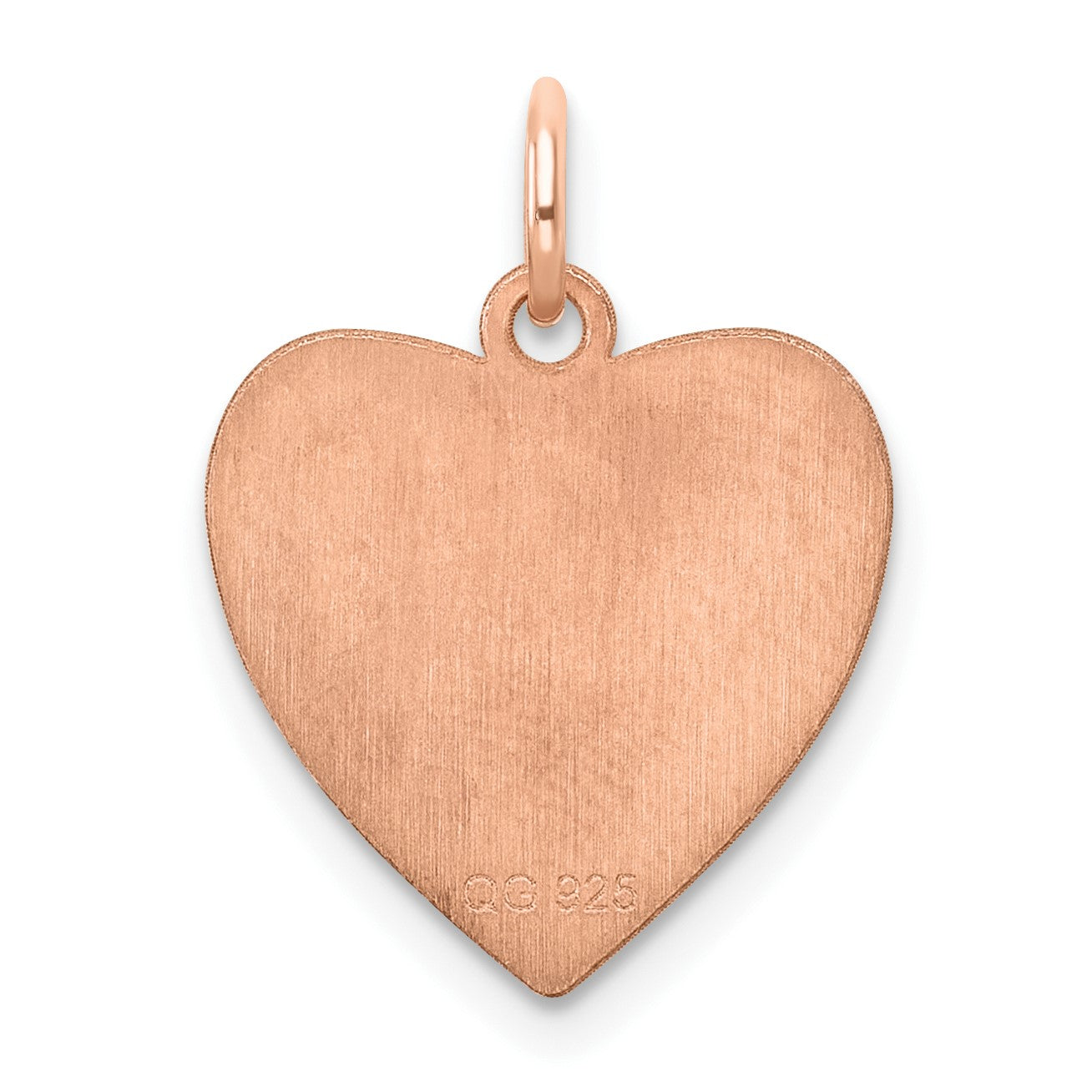 Sterling Silver RG Plated Engraveable Heart Polished Front/Satin Back Disc