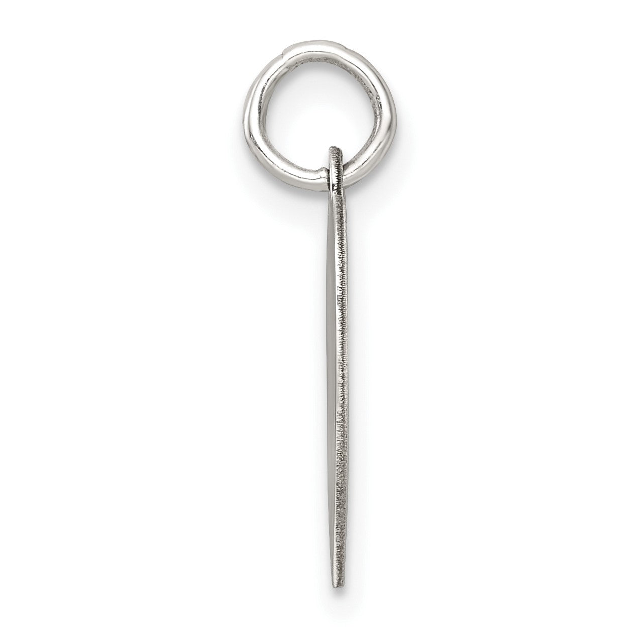 SS Rh-plt Engraveable Heart Polished Front/Satin Back Disc Charm
