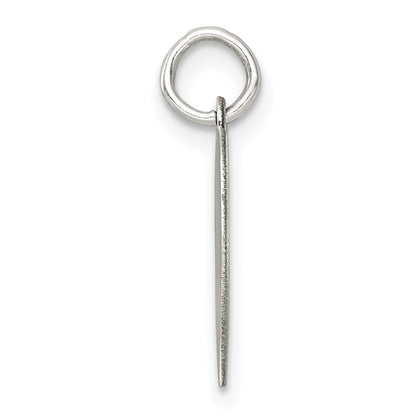 SS Rh-plt Engraveable Heart Polished Front/Satin Back Disc Charm