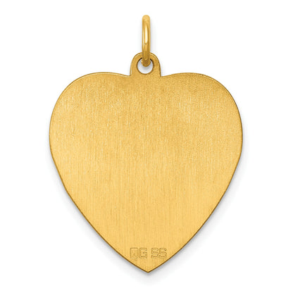 Sterling Silver GP Engraveable Heart Polished Disc Charm