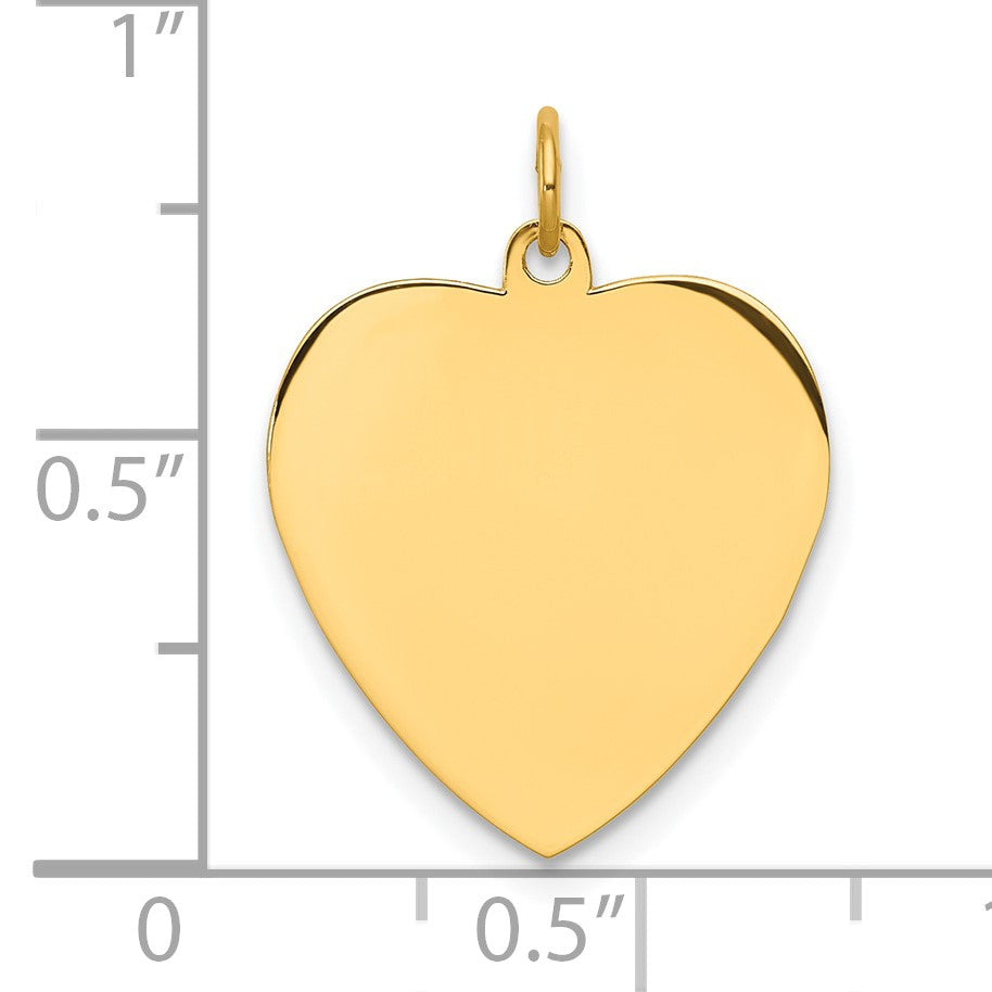 Sterling Silver GP Engraveable Heart Polished Disc Charm