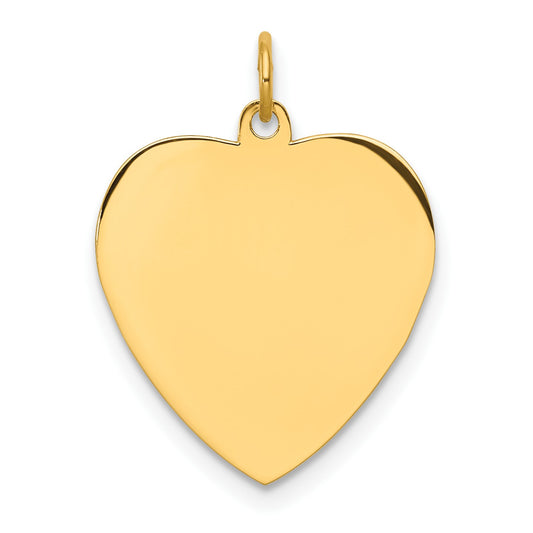 Sterling Silver GP Engraveable Heart Polished Disc Charm