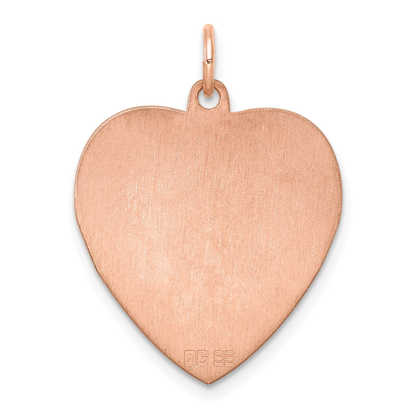 Sterling Silver RG Plated Engraveable Heart Polished Front/Satin Back Disc