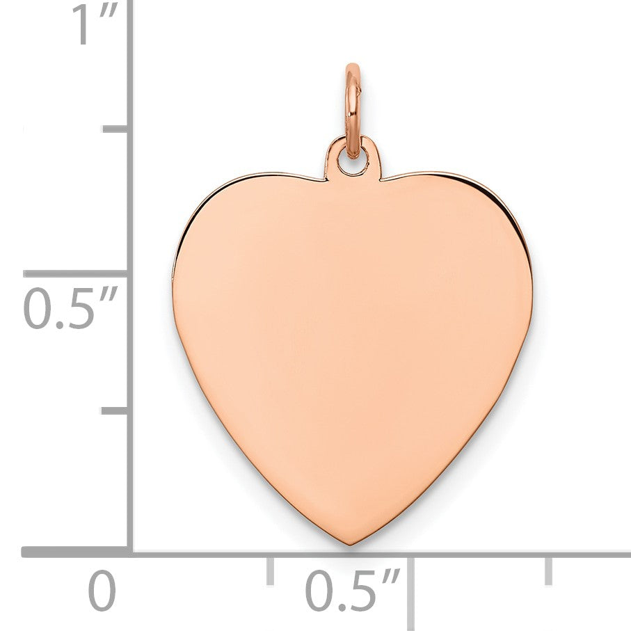 Sterling Silver RG Plated Engraveable Heart Polished Front/Satin Back Disc