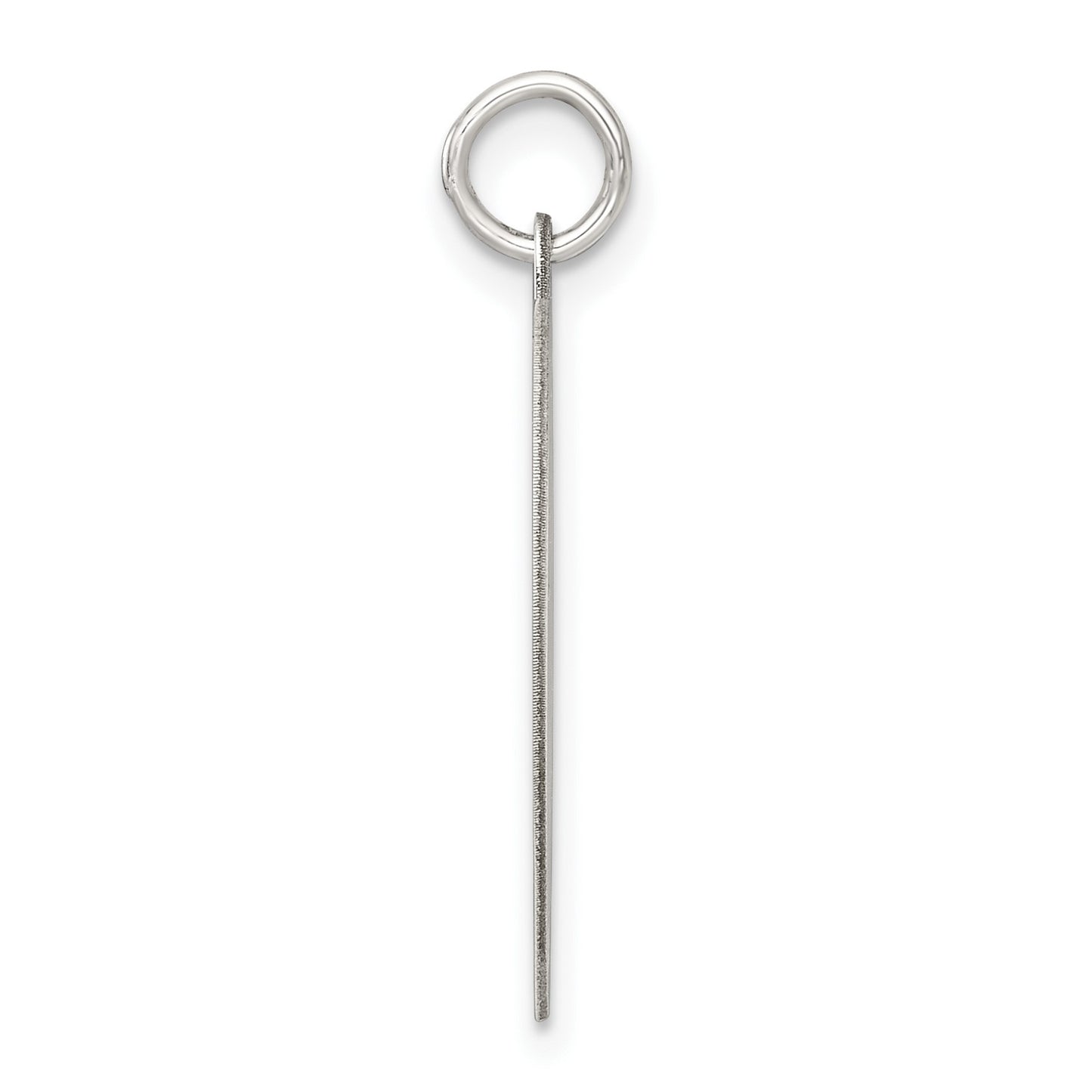 SS Rh-plt Engraveable Heart Polished Front/Satin Back Disc Charm