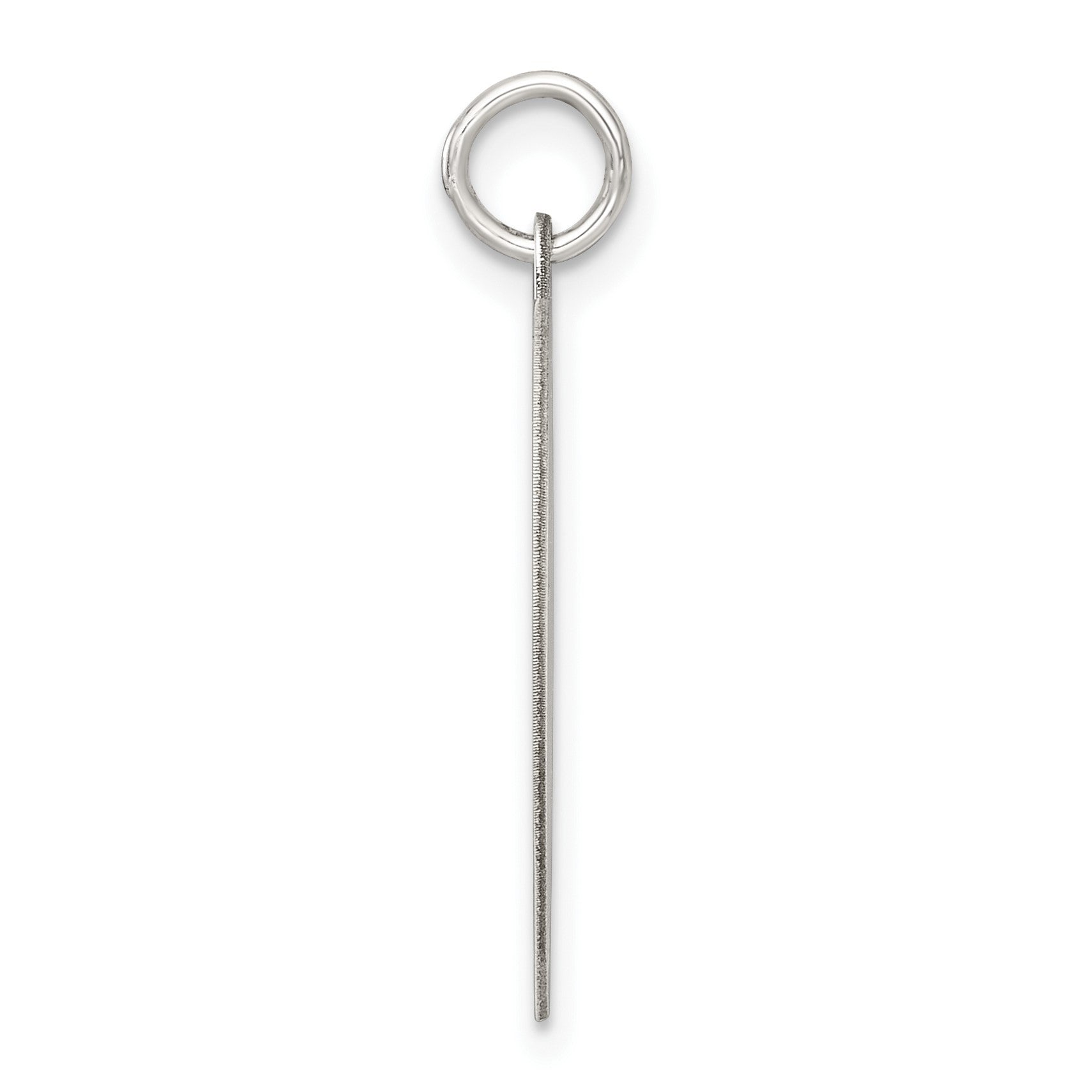 SS Rh-plt Engraveable Heart Polished Front/Satin Back Disc Charm
