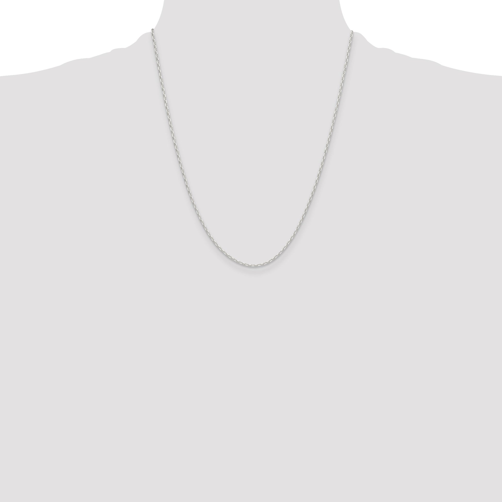 Sterling Silver Polished and D/C 1.75mm Mariner Link Chain