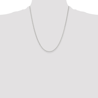 Sterling Silver Polished and D/C 2mm Mariner Link Chain