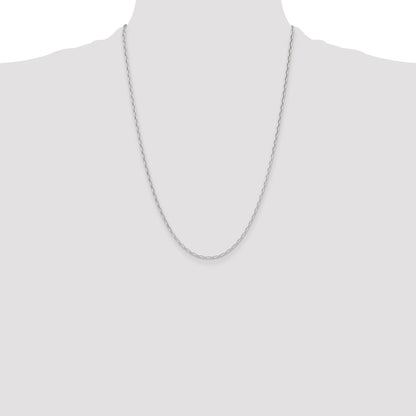 Sterling Silver Polished and D/C 2mm Mariner Link Chain