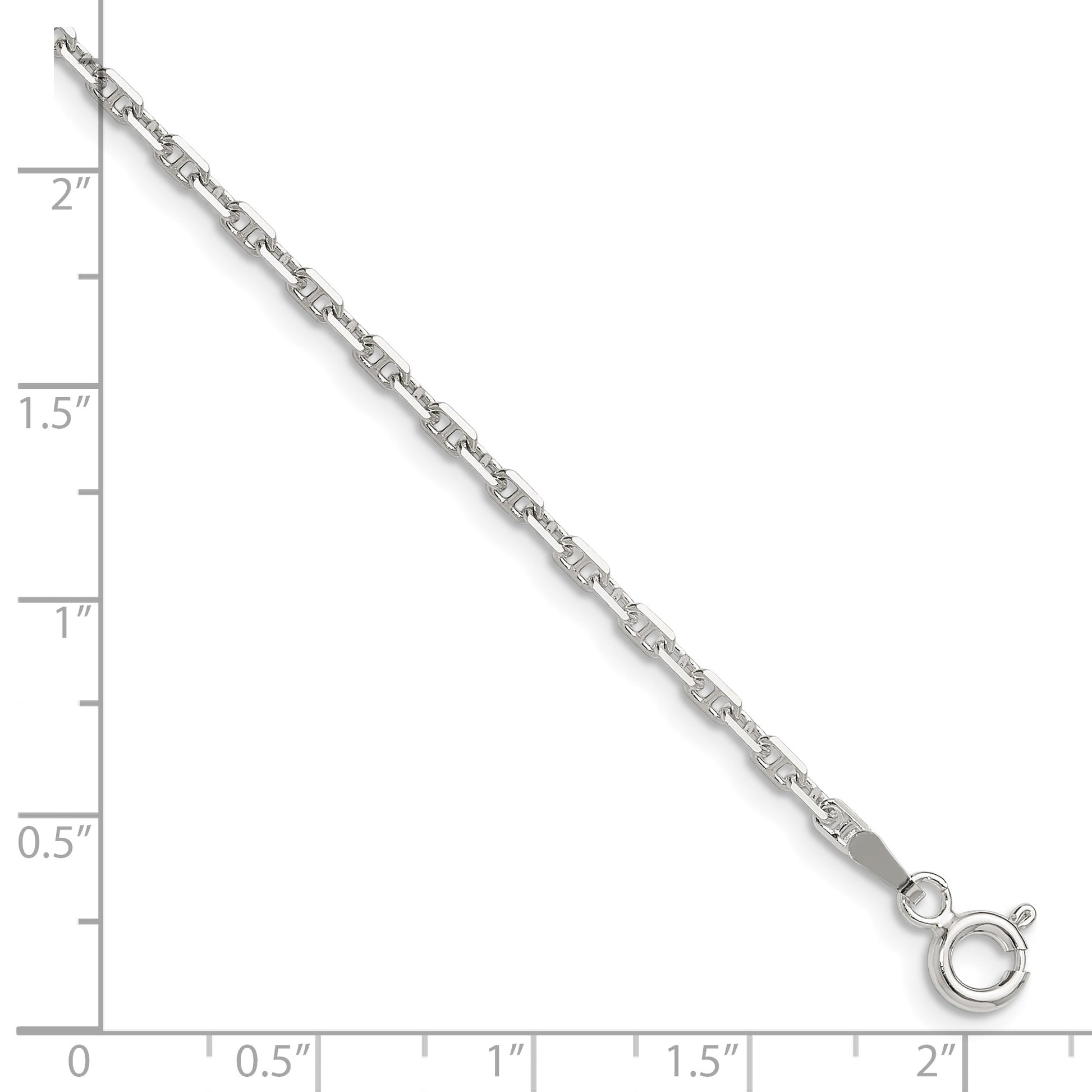 Sterling Silver Polished and D/C 2mm Mariner Link Chain