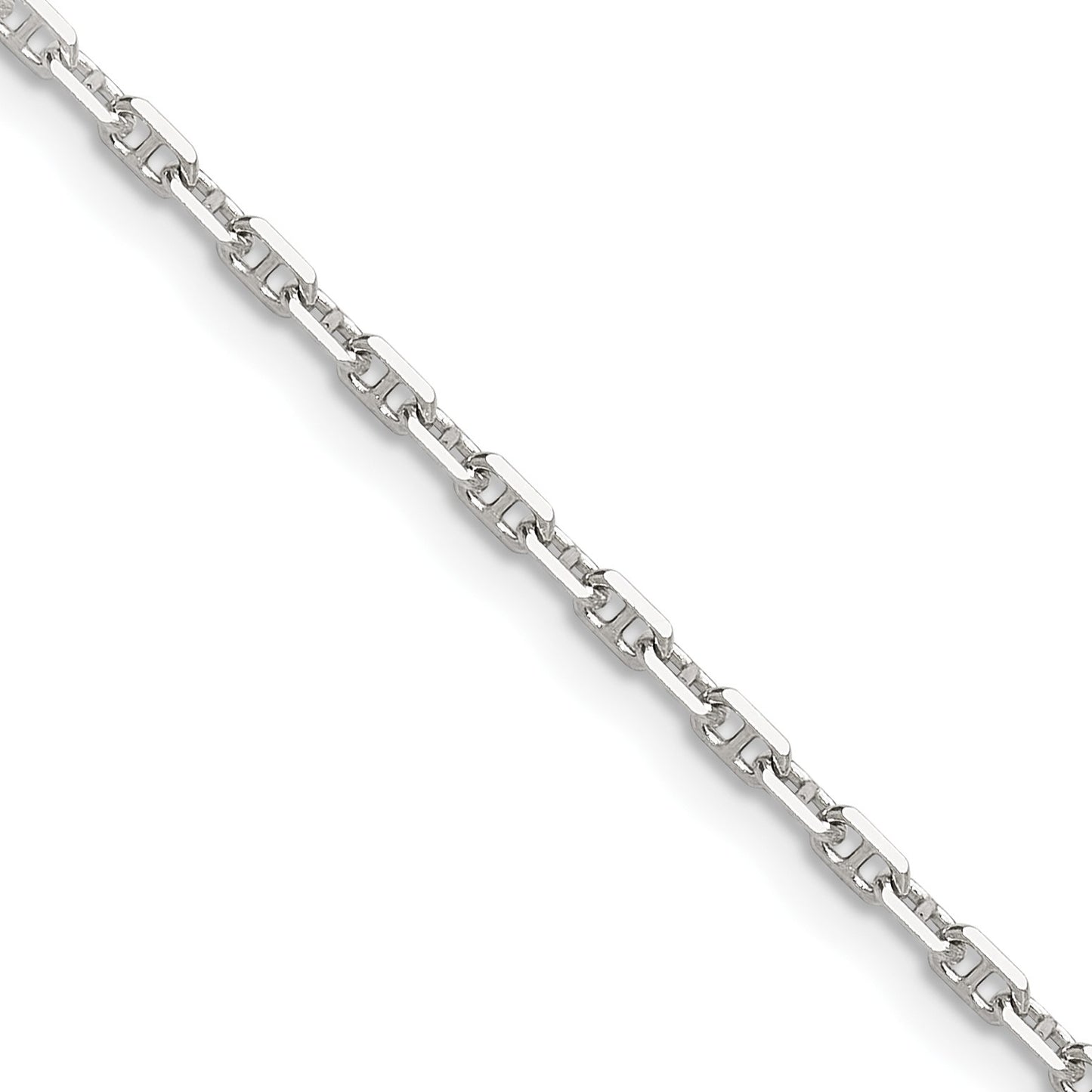 Sterling Silver Polished and D/C 2mm Mariner Link Chain