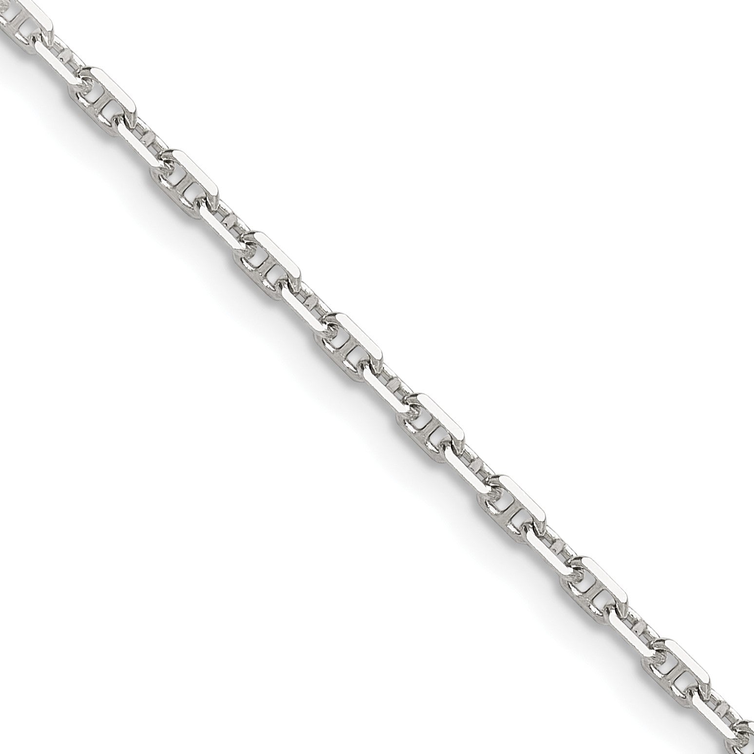 Sterling Silver Polished and D/C 2mm Mariner Link Chain
