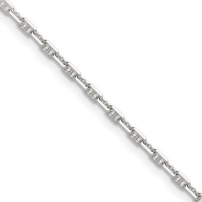 Sterling Silver Polished and D/C 2mm Mariner Link Chain