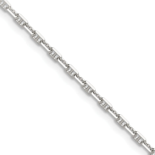 Sterling Silver Polished and D/C 2mm Mariner Link Chain