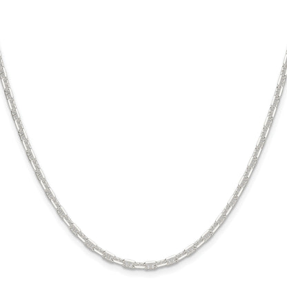 Sterling Silver Polished and D/C 3mm Mariner Link Chain