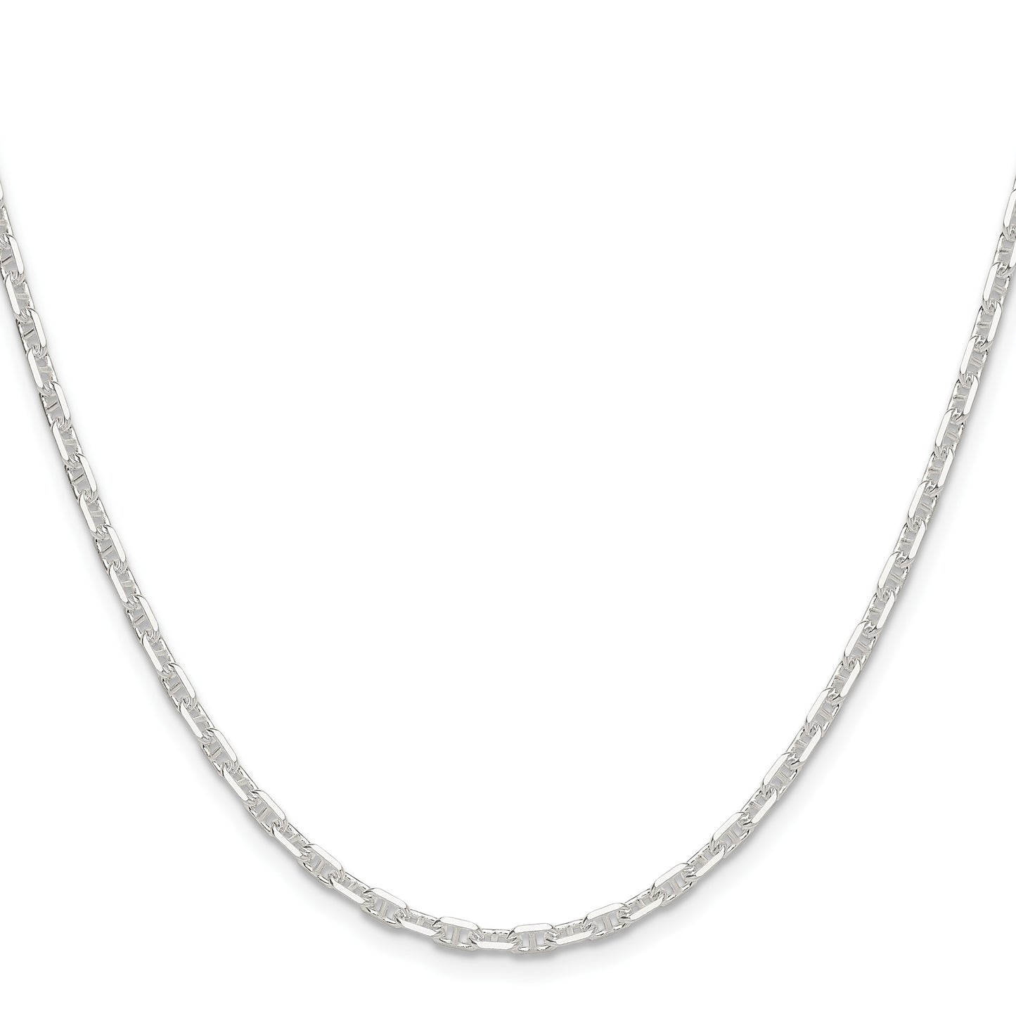 Sterling Silver Polished and D/C 3mm Mariner Link Chain