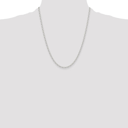 Sterling Silver Polished and D/C 3mm Mariner Link Chain