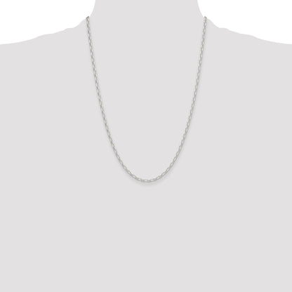 Sterling Silver Polished and D/C 3mm Mariner Link Chain