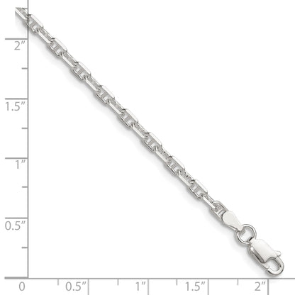 Sterling Silver Polished and D/C 3mm Mariner Link Chain