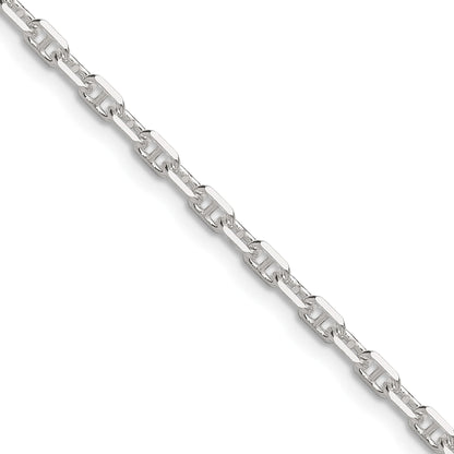 Sterling Silver Polished and D/C 3mm Mariner Link Chain