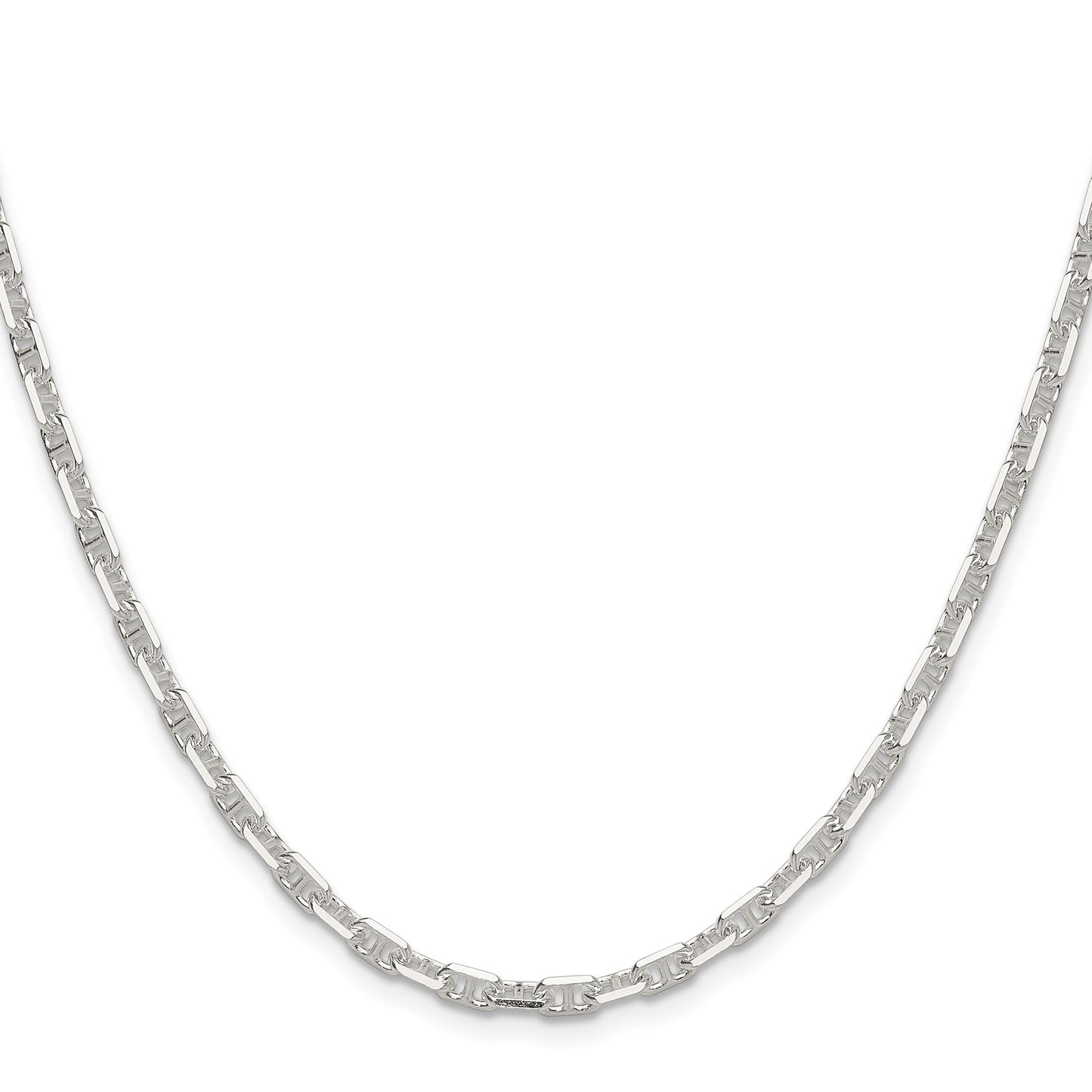 Sterling Silver Polished and D/C 3.75mm Mariner Link Chain