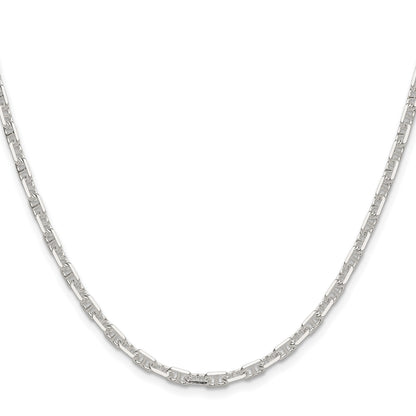Sterling Silver Polished and D/C 3.75mm Mariner Link Chain