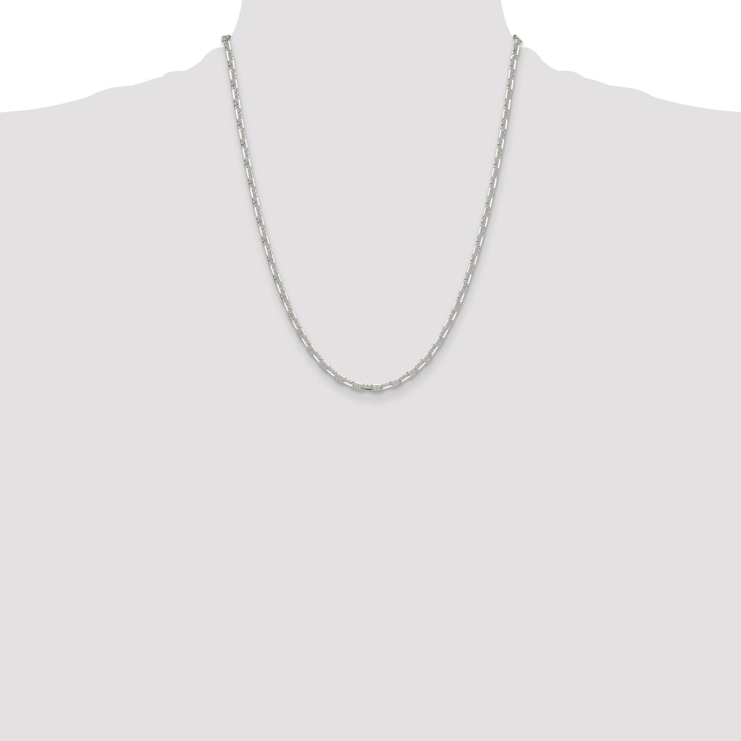 Sterling Silver Polished and D/C 3.75mm Mariner Link Chain