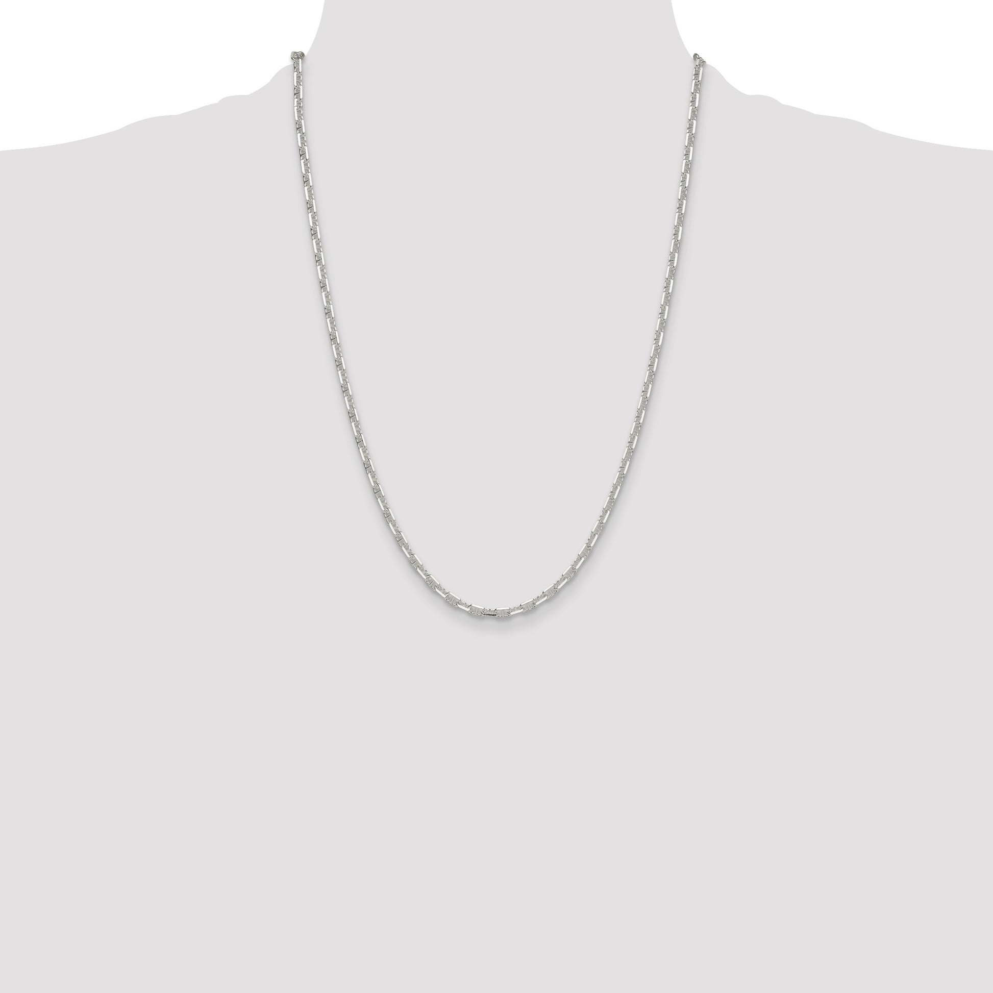 Sterling Silver Polished and D/C 3.75mm Mariner Link Chain