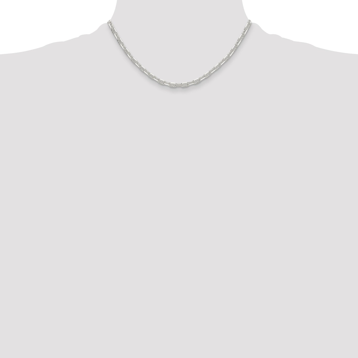 Sterling Silver Polished and D/C 4.75mm Mariner Link Chain