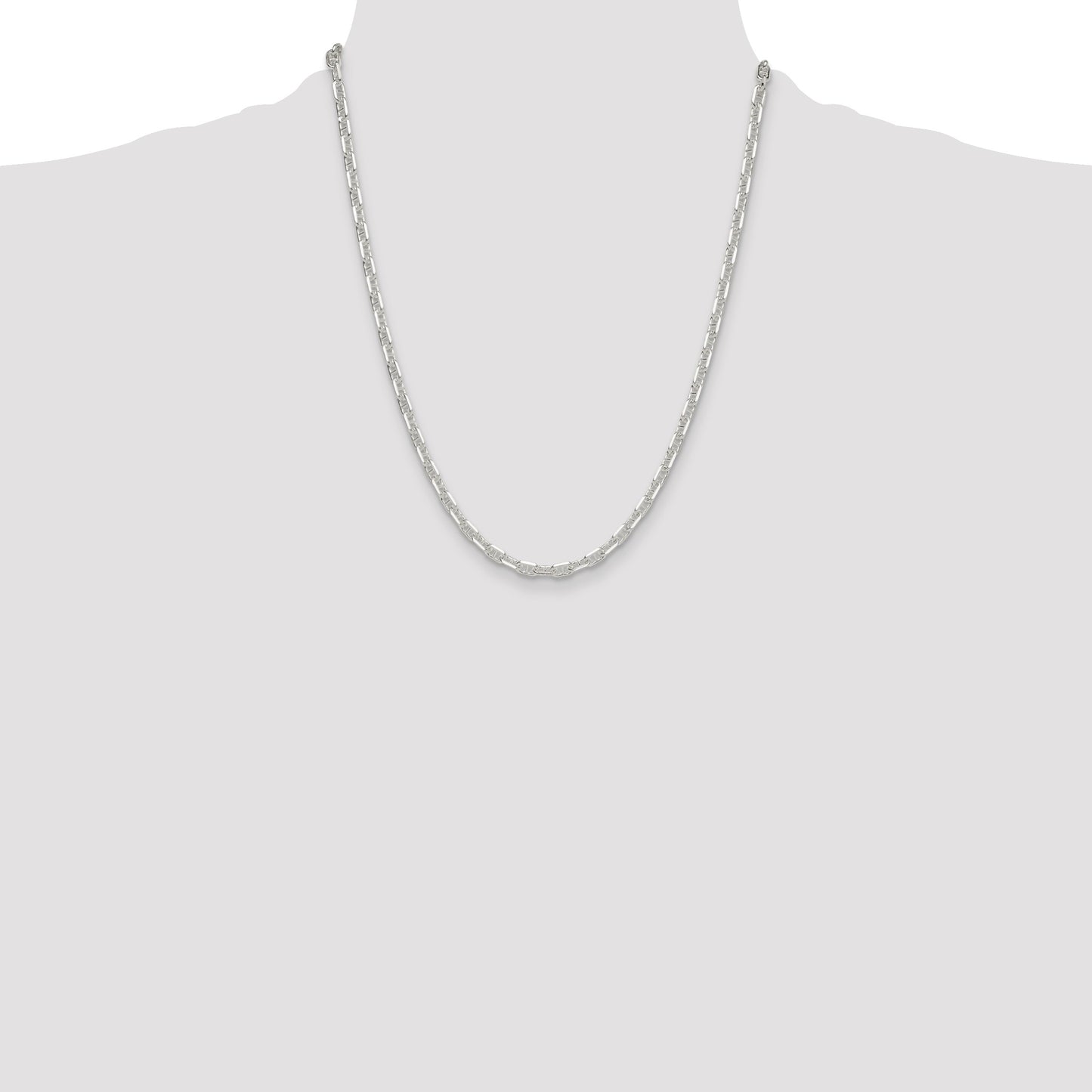 Sterling Silver Polished and D/C 4.75mm Mariner Link Chain