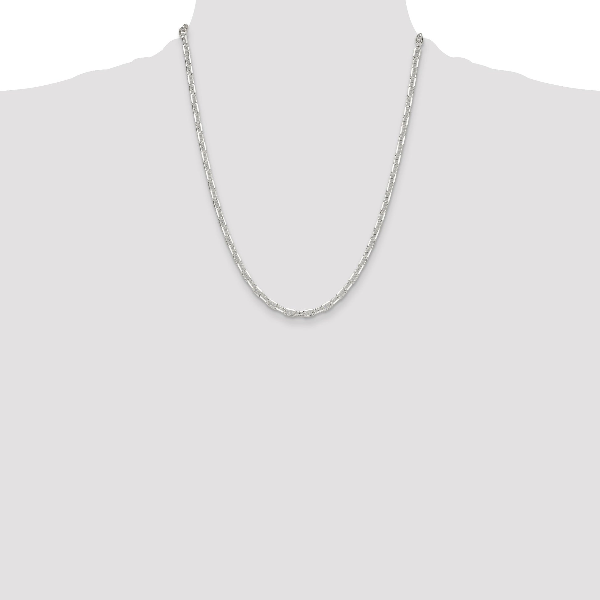 Sterling Silver Polished and D/C 4.75mm Mariner Link Chain